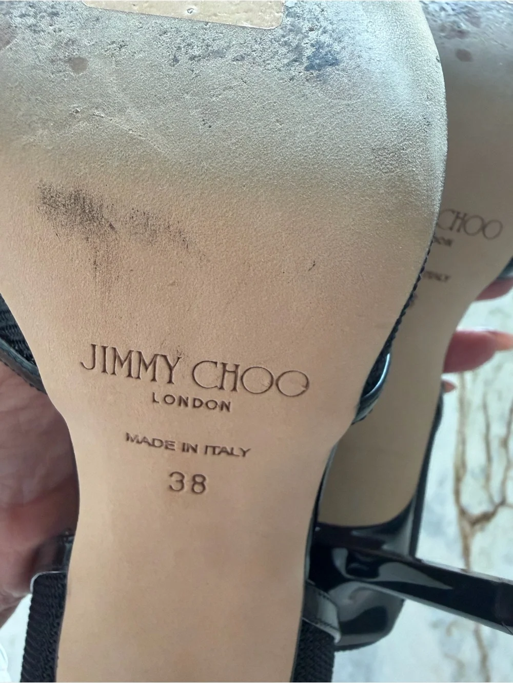 Jimmy Choo Black Pointed Mary Jane Heels